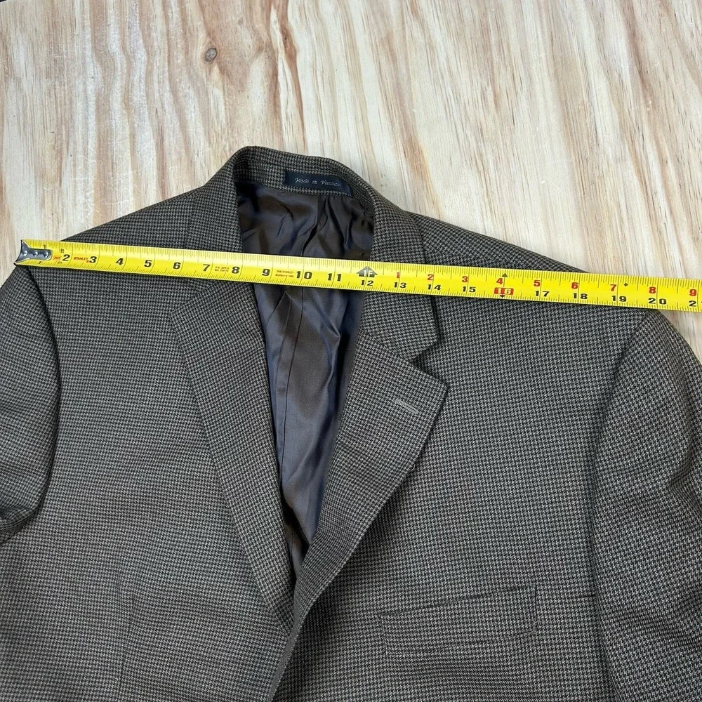 Lauren Ralph Lauren Blazer Mens 48R Brown Houndstooth Sport‎ Coat Jacket